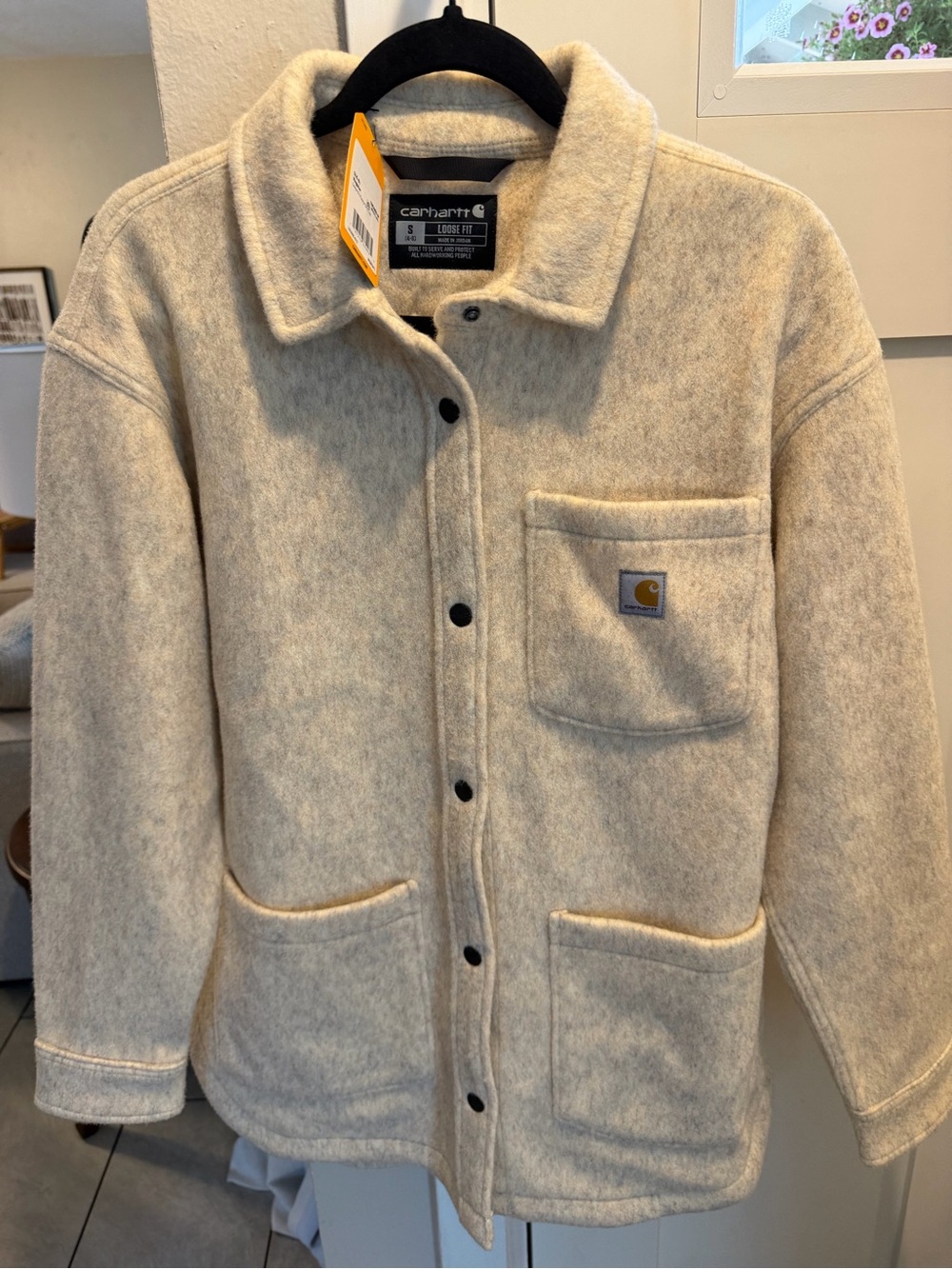 NWT Carhartt Women’s Cream Wool-Blend Button Jacket